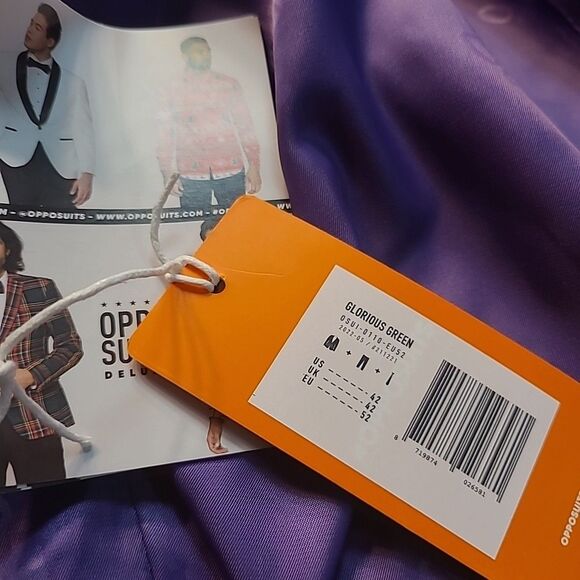 Opposuits Suit Blazer 42 Regular Green + Purple Lining DC JOKER COSPLAY with TAG - Picture 9 of 9
